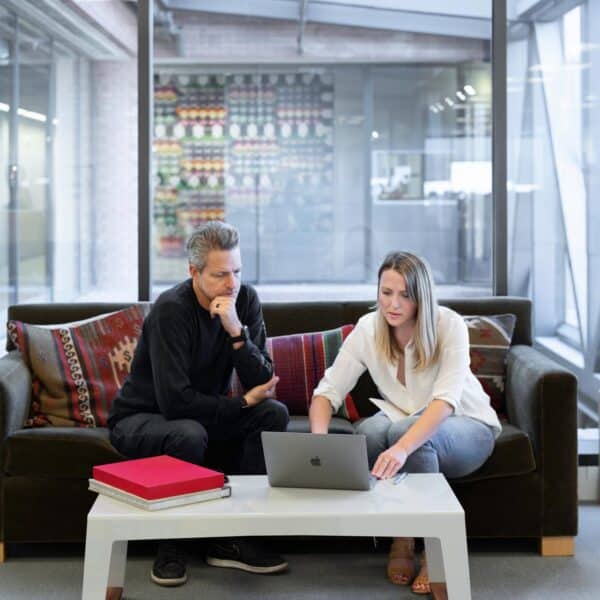 man and woman in business meeting