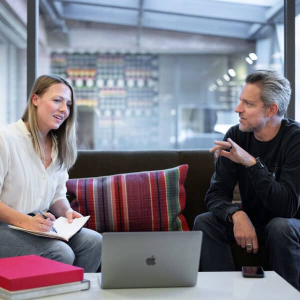 man and woman in business meeting