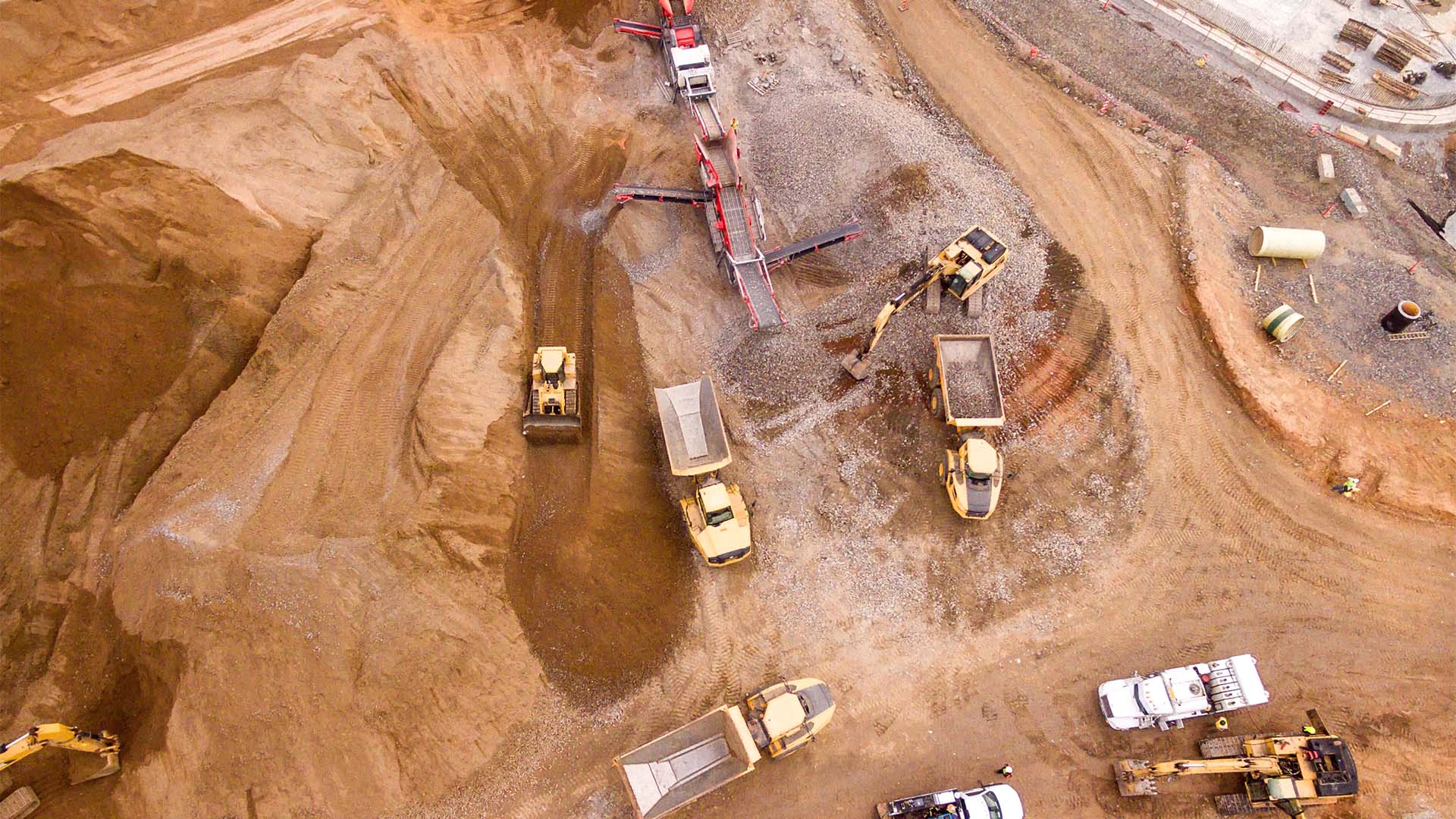 aerial view of a construction site