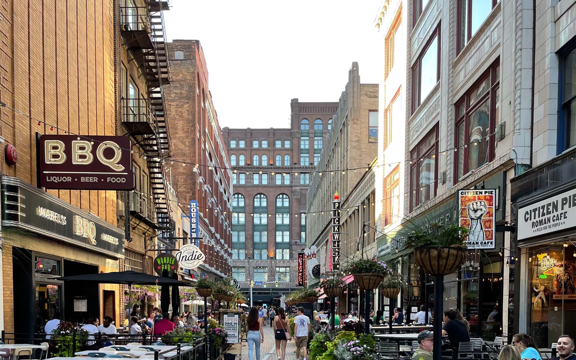 city street lined with buildings