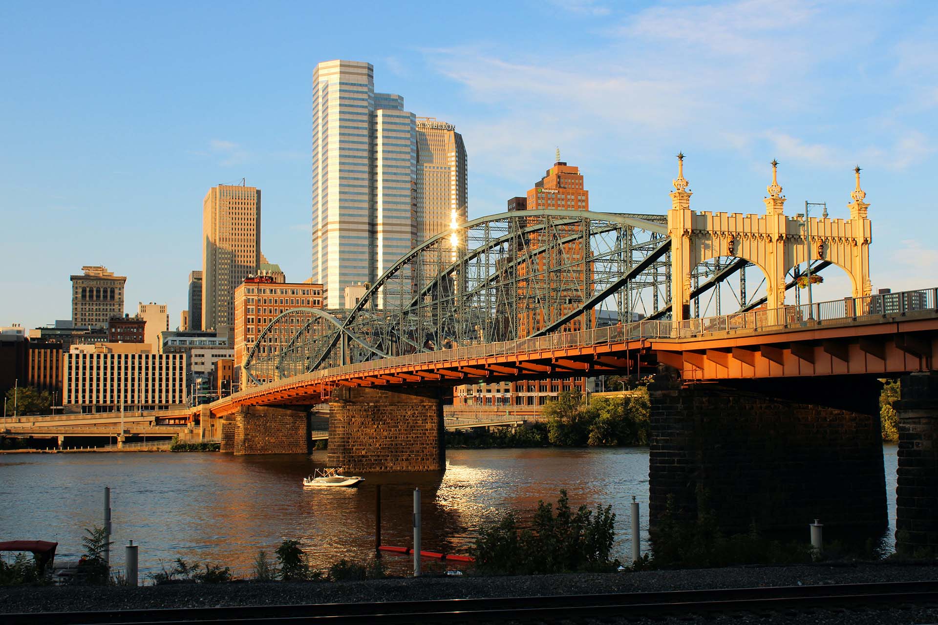 bridge and city skyline